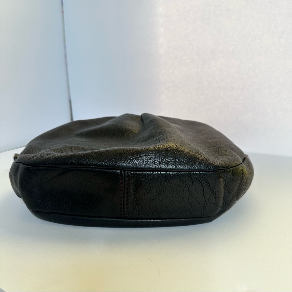 Marc Jacobs Classic Q Hillier Hobo Pebbled Leather Bag Black Brown Gold Hardwear - Picture 3 of 16